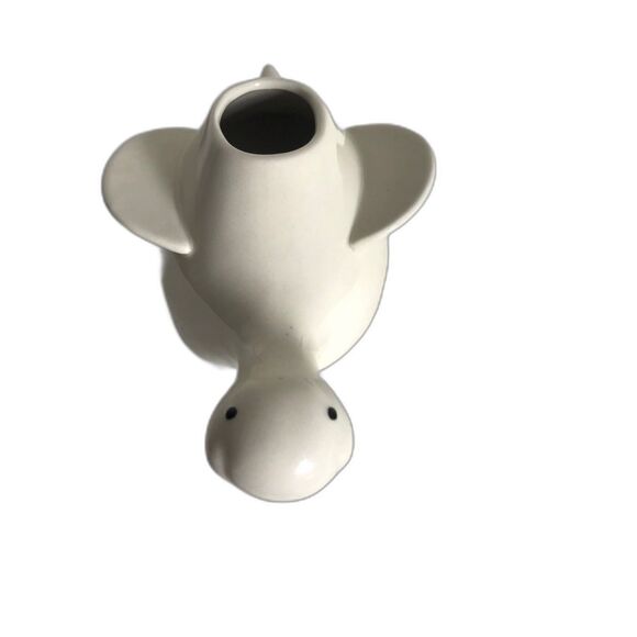 Pier 1 Imports Stoneware White Sea Turtle Grinning Planter Flower Succulent - Picture 2 of 6